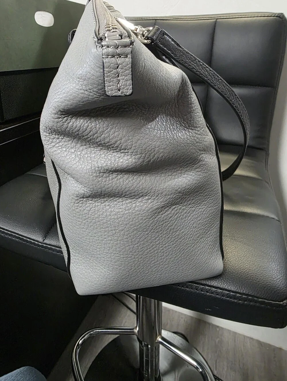 Michael Kors Riley Pebbled Leather Satchel Gray ** NEW!!! **